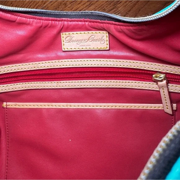 Dooney & Bourke Pebble Grain Rebecca Hobo – Teal with Tan Trim - Picture 5 of 11